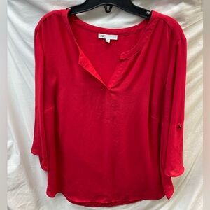 DR2 Vibrant Red pullover long sleeve Blouse ladies sz 1x